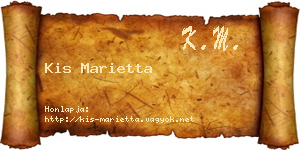 Kis Marietta névjegykártya