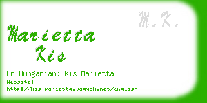 marietta kis business card